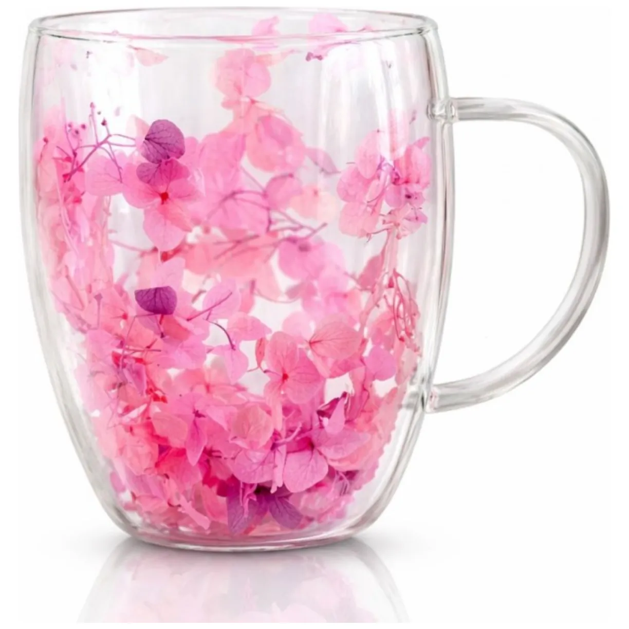 Szklanka termiczna z kwiatami w środku, gipsówka hortensje róż 300 ml 1szt SZK165 - obrazek 5
