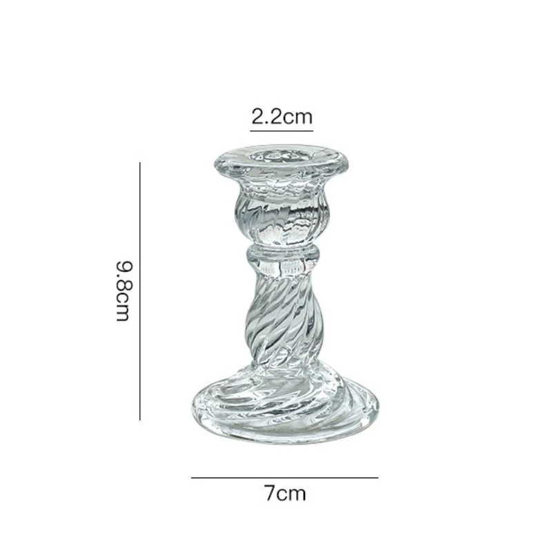 Świecznik dekoracyjny, szklany Glamour 9,5cm - SW12 - obrazek 3