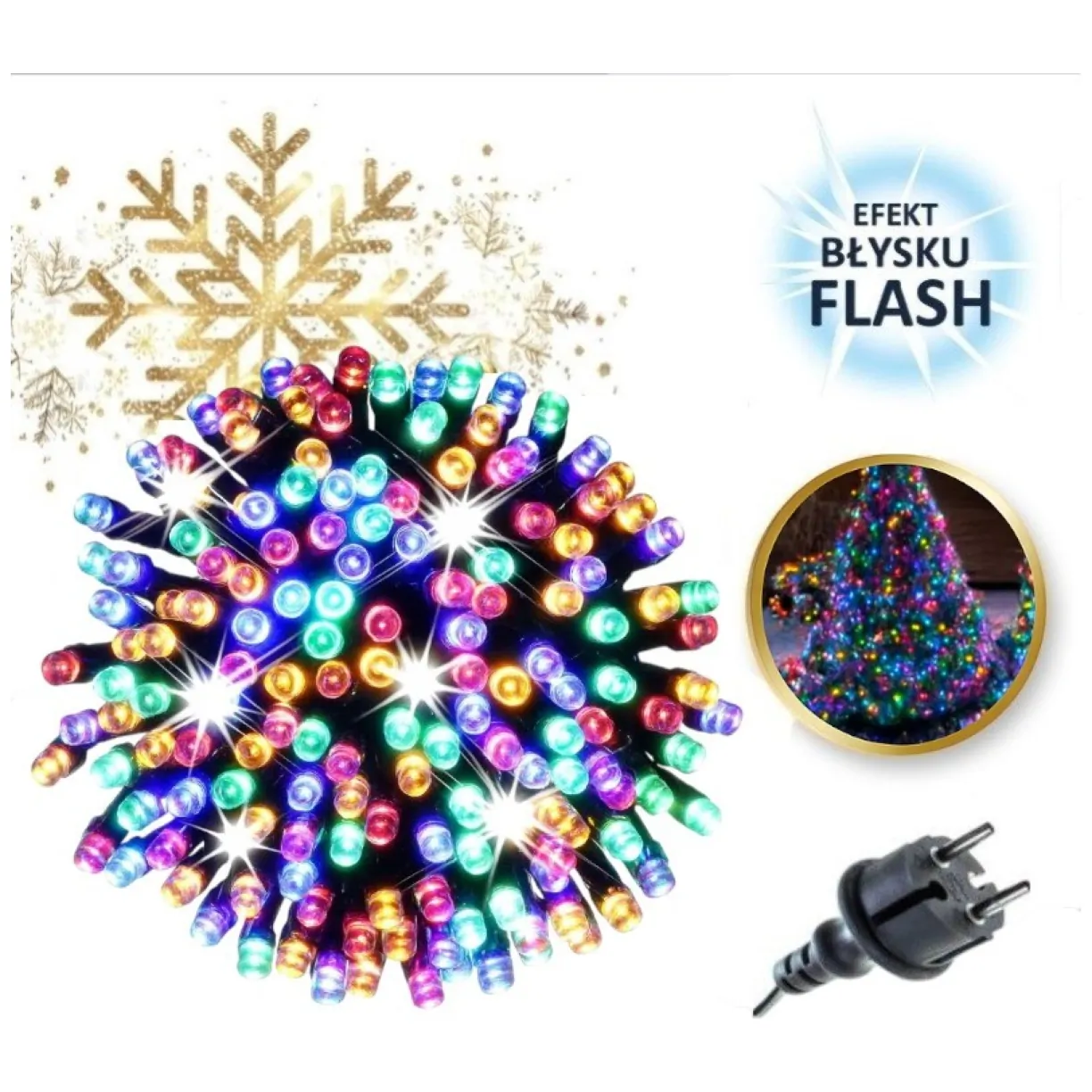 Światełka lampki 500 LED MULTIKOLOR, FLASH BIAŁY LAMP31MULTI