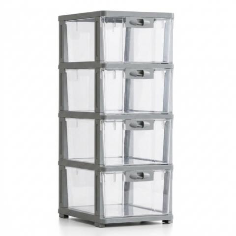 Plastikowy regał na kółkach szafka szuflady szafa 66x 34x 26cm PO21