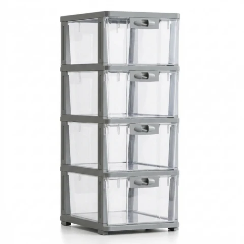 Plastikowy regał na kółkach szafka szuflady szafa 66x 34x 26cm PO21