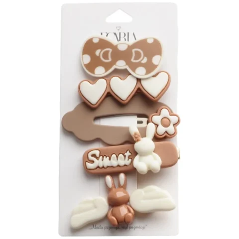 Zestaw 5 sztuk spinek 5w1 wsuwek do włosów sweet KRÓLICZKI SP279