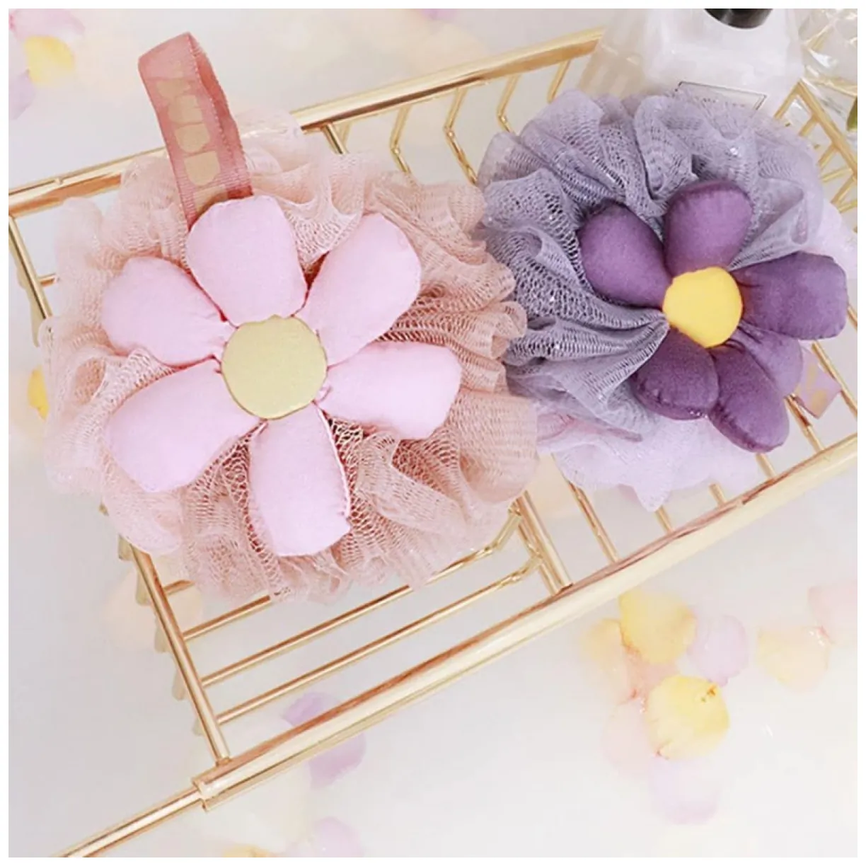 Szczotka gąbka do mycia ciała SWEETY na mokro XL 15cm GB14FIO - obrazek 3