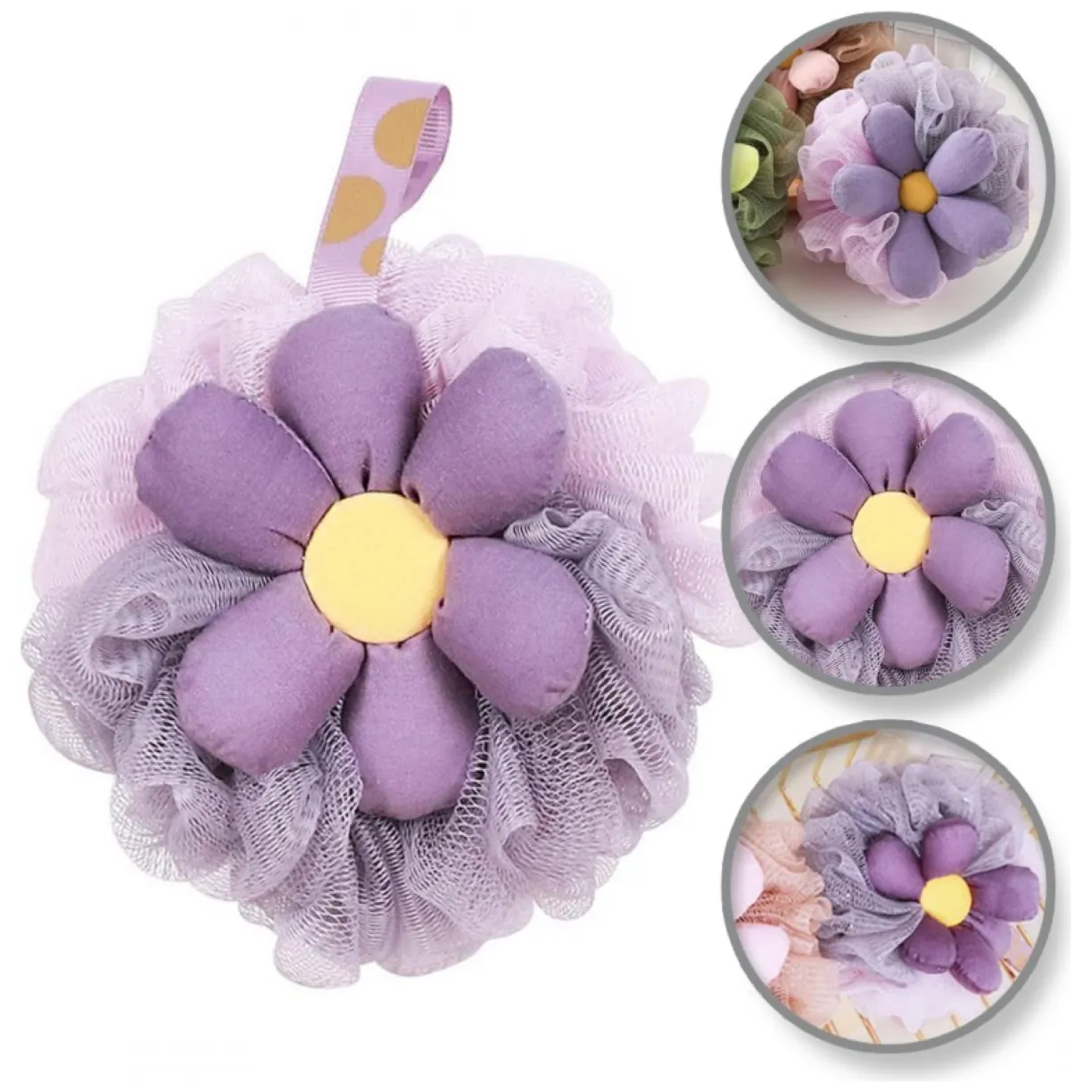 Szczotka gąbka do mycia ciała SWEETY na mokro XL 15cm GB14FIO