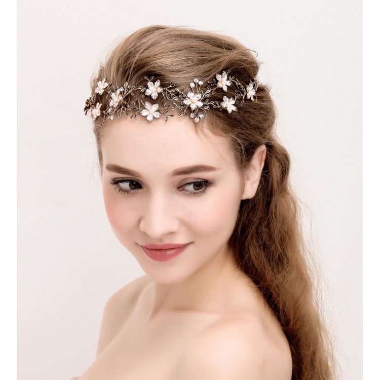 Ślubna opaska do włosów DAISY O41 - obrazek 3