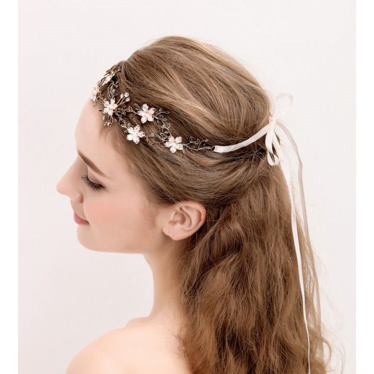 Ślubna opaska do włosów DAISY O41 - obrazek 4