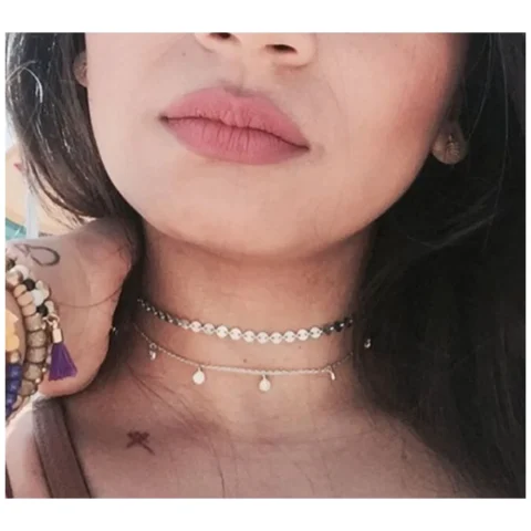 NASZYJNIK DELIKATNY CHOKER PODWÓJNY N555Z