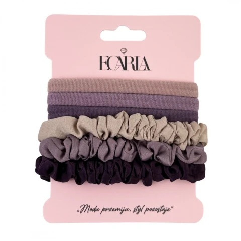 Zestaw frotek gumek 6w1 na plakietce, odcienie fioletu GUM153FIO