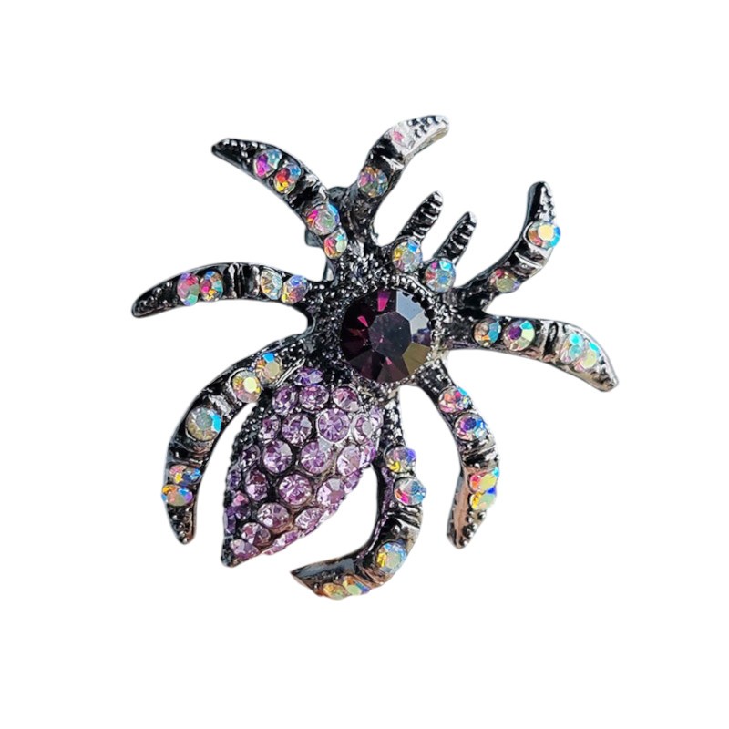 Broszka ozdobna kryształki pająk BZ190 - obrazek 5