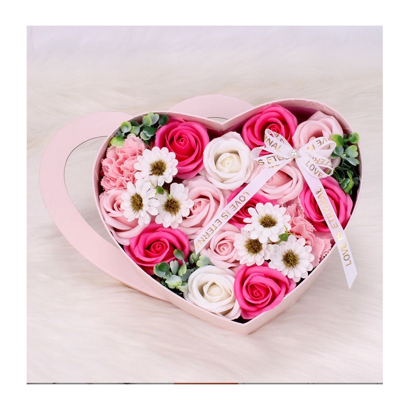 Bukiet zapachowych kwiatów mydlanych w ozdobnym pudełku, BUK01R - obrazek 2