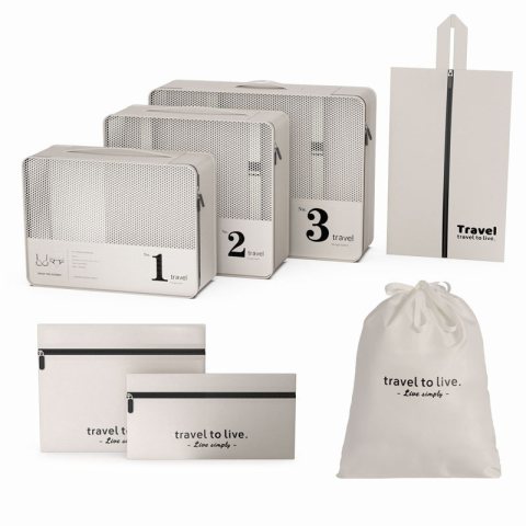 Zestaw podróżny 7 szt kosmetyczek saszetek organizerów KS142K