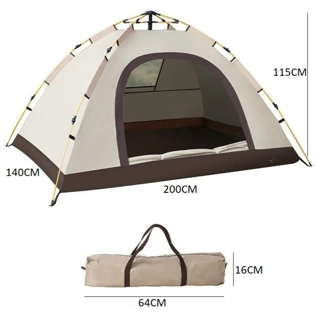 Namiot kempingowy składany 2-3 osobowy 200x140x115cm - obrazek 8