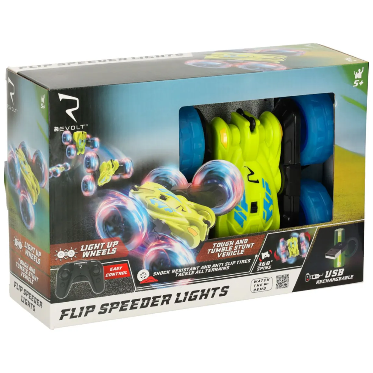 Samochód zdalnie sterowany RC REVOLT TG1023 Flip Speeder Lights 2.4GHz LED Off-Road Na Każdy Teren Akrobacje 360 - obrazek 10