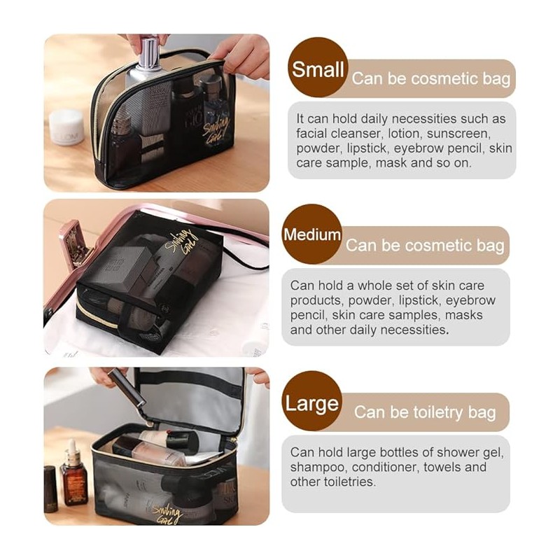 Kosmetyczka organizer na kosmetyki SMILING GIRL rozm. S 22x15x7cm KS110 - obrazek 5