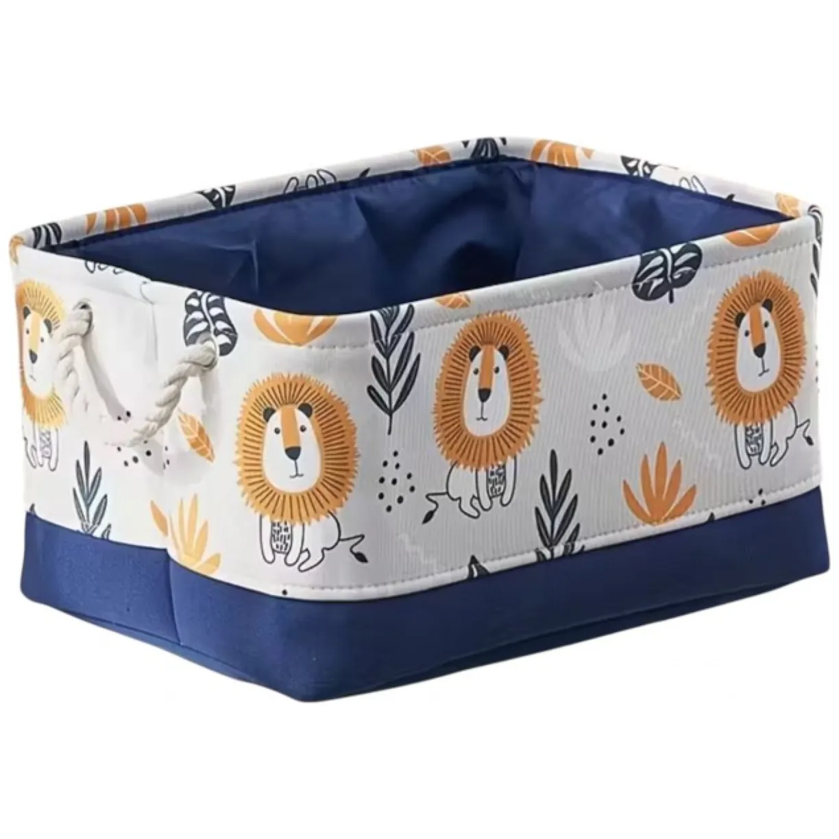 Skandynawski kosz na zabawki organizer bawełniany 30x40x22 cm z uchwytami - obrazek 2