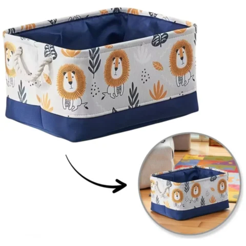 Skandynawski kosz na zabawki organizer bawełniany 30x40x22 cm z uchwytami