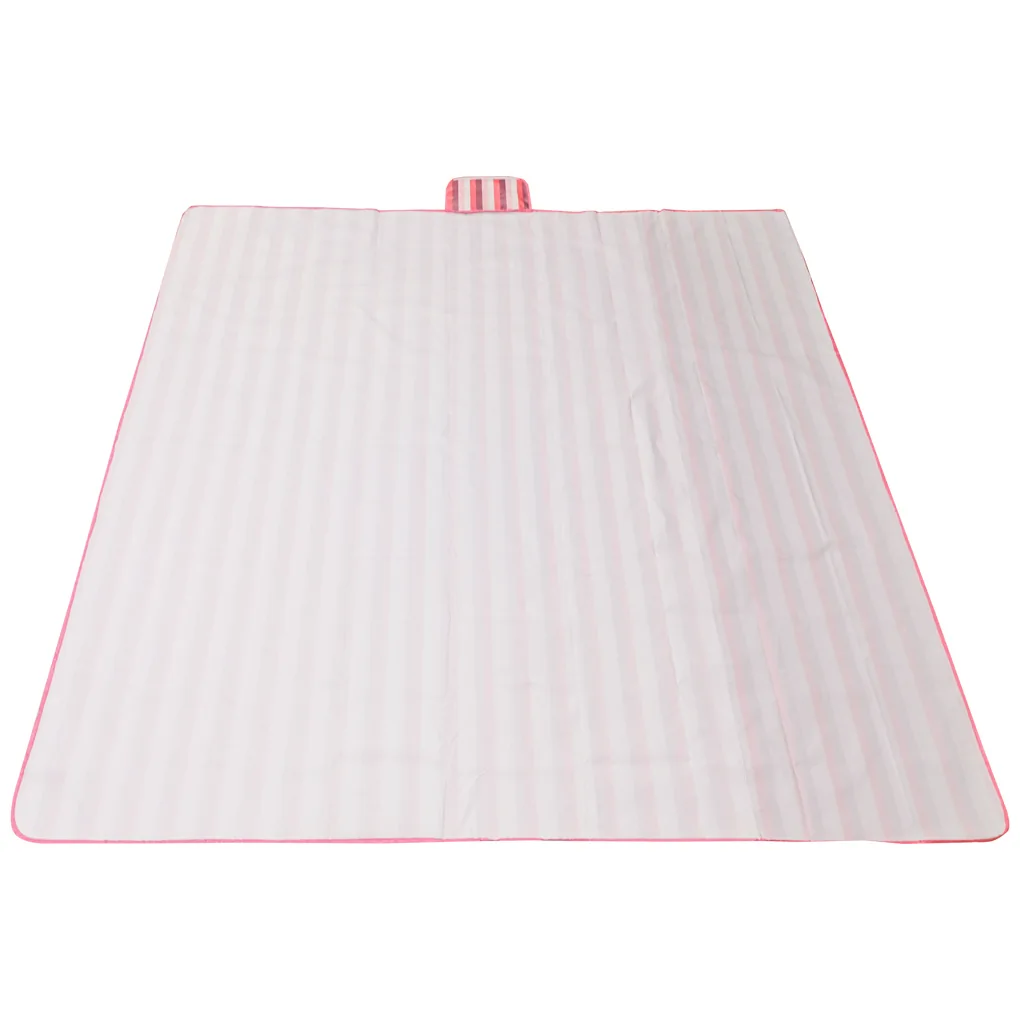 Mata plażowa wodoodporna koc piknikowy plażowy składany torba XXL 200x200cm różowa - obrazek 6