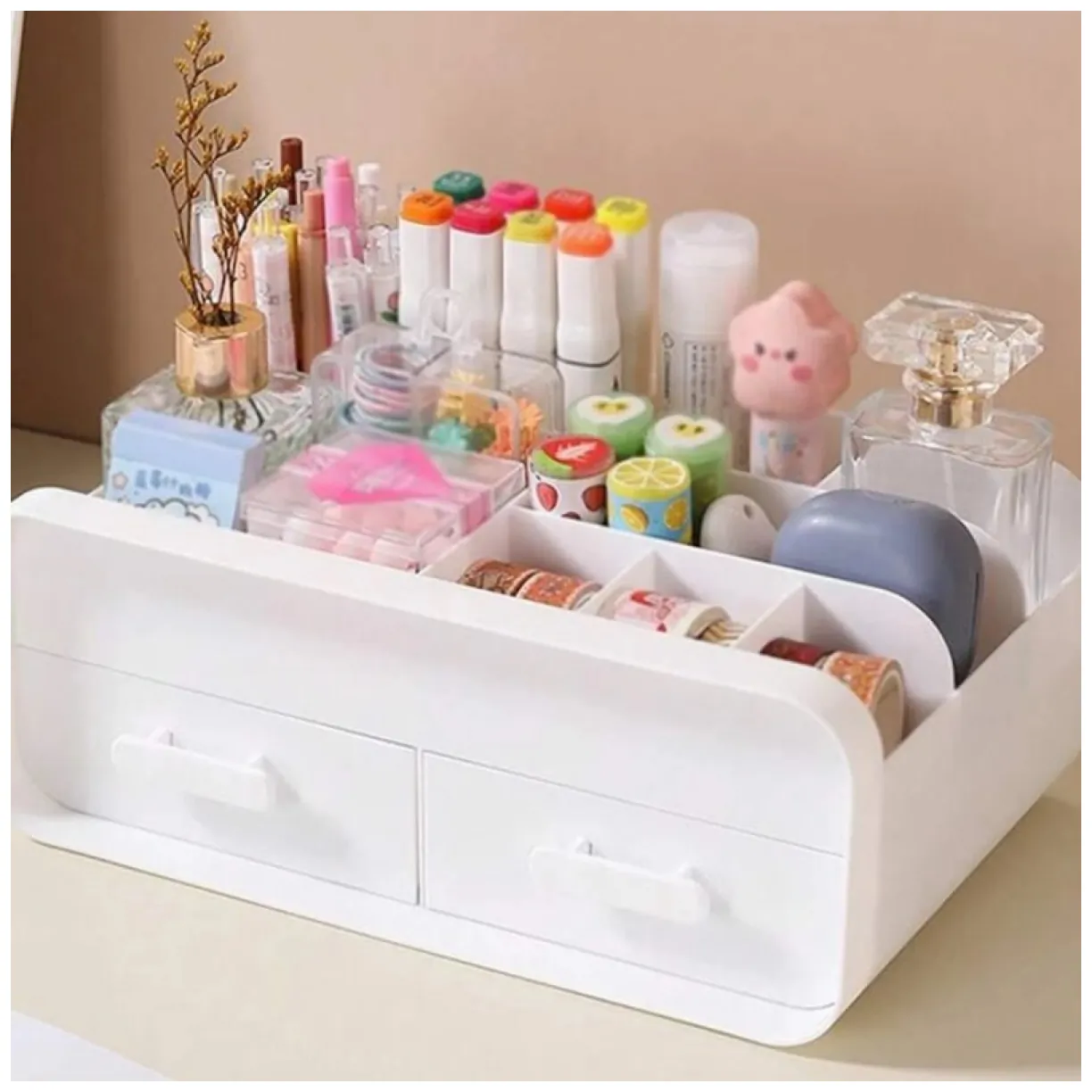 Wielofunkcyjny organizer na kosmetyki z szufladkami 26x10x16 cm CB46 - obrazek 5