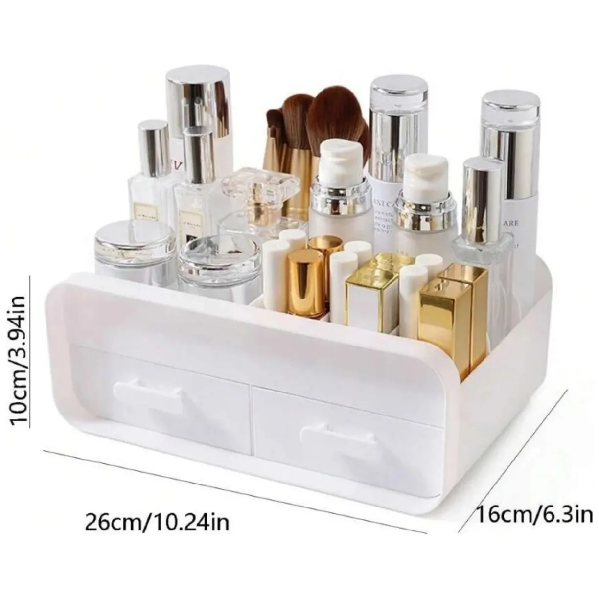 Wielofunkcyjny organizer na kosmetyki z szufladkami 26x10x16 cm CB46 - obrazek 6