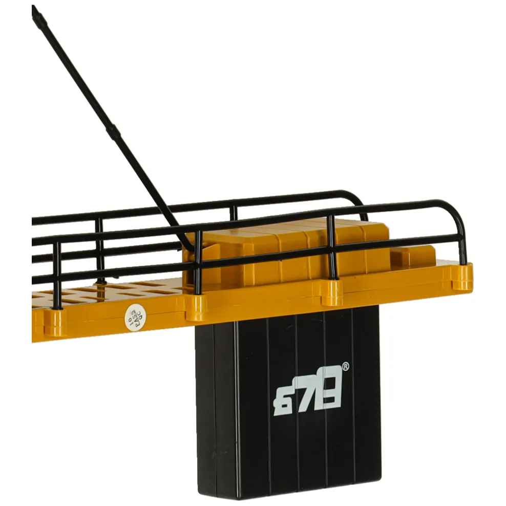 Żuraw budowlany zdalnie sterowany żółto-czarny z efektami świetlnymi 128 cm - obrazek 6