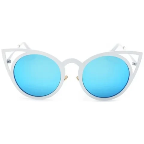 OKULARY "ROYAL CAT EYES" - BIAŁE Z NIEBIESKIM OK70WZ5