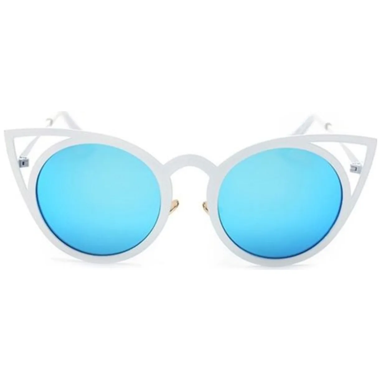 OKULARY "ROYAL CAT EYES" - BIAŁE Z NIEBIESKIM OK70WZ5
