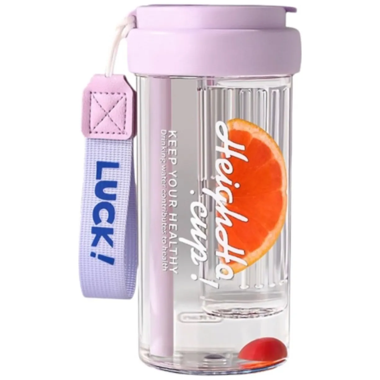 Butelka na wodę z koszyczkiem i słomką 600 ML Simple - obrazek 4