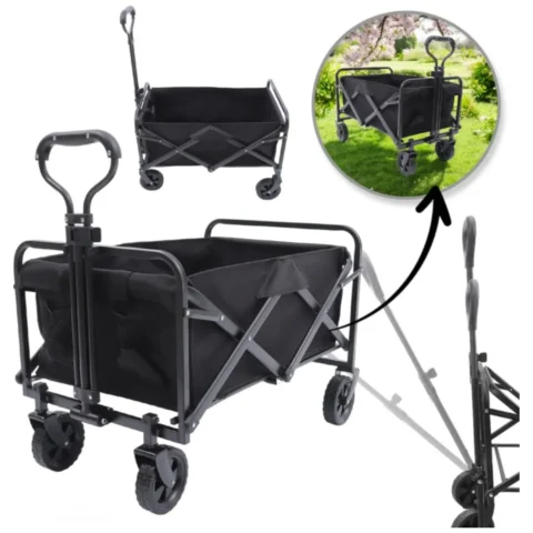 Wózek transportowy składany, metalowy, przyczepka ogrodowa 72x47x68-87cm AR07CZ