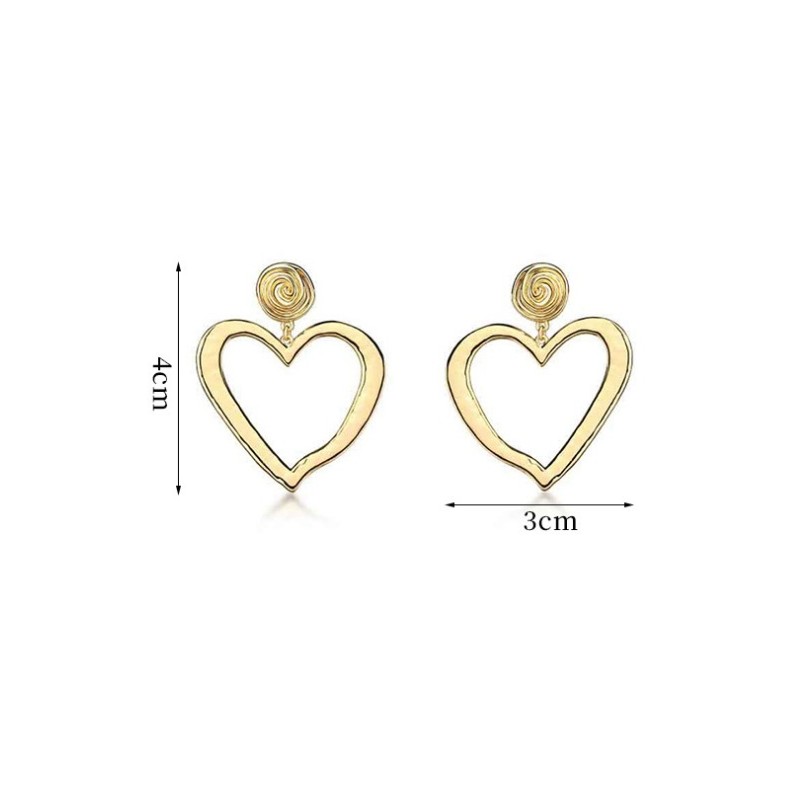 Kolczyki wiszące złote kolekcja serca K1268 - obrazek 3