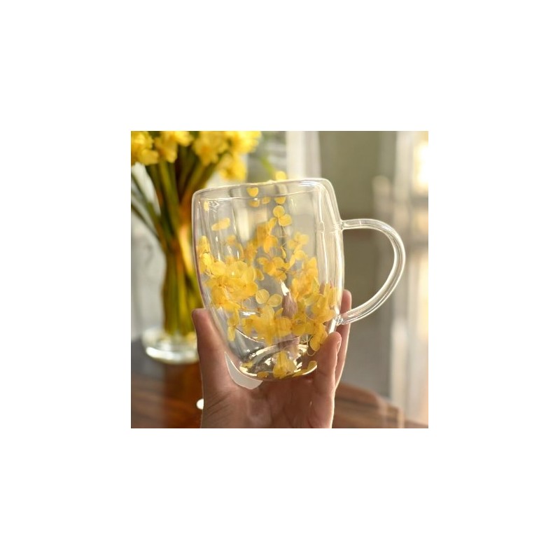 Szklanka termiczna z kwiatami w środku, hortensje 300 ml 1szt SZK153 - obrazek 2