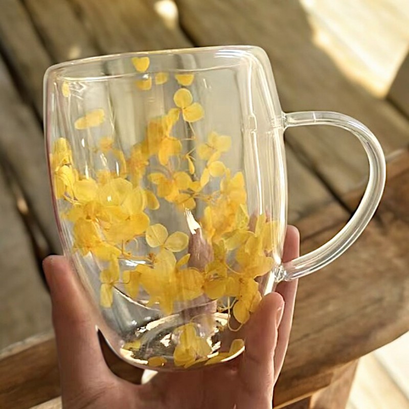 Szklanka termiczna z kwiatami w środku, hortensje 300 ml 1szt SZK153 - obrazek 4