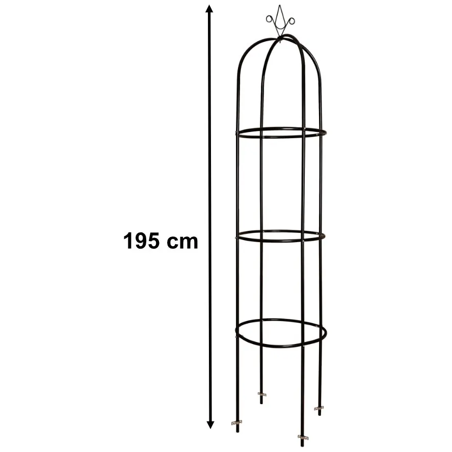 Pergola ogrodowa LUARO kolumnowa słup kolumna dzwon stojak na róże kwiaty pnące metalowa 195 cm - obrazek 4