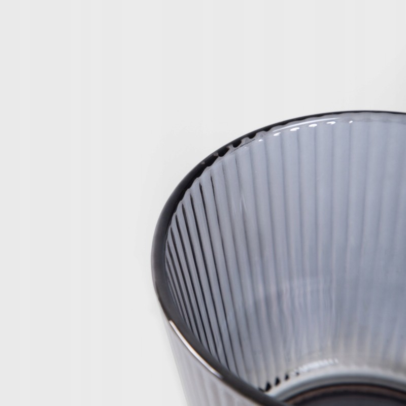 Filiżanka szklanka ryflowana duża grafit, szara 380 ml 1szt SZK177 - obrazek 4