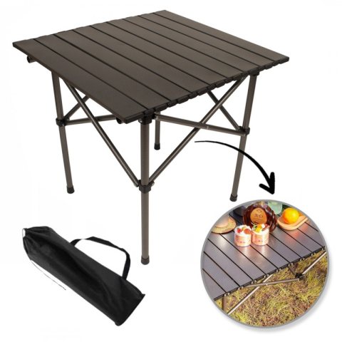 Składany stół cateringowy, turystyczny, piknikowy 53 x 51cm brązowy SC10BR