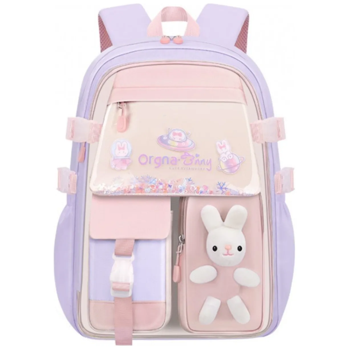 Plecak RABBIT sweet szkolny uniwersalny kieszonki, odblaski PL163FIO - obrazek 2
