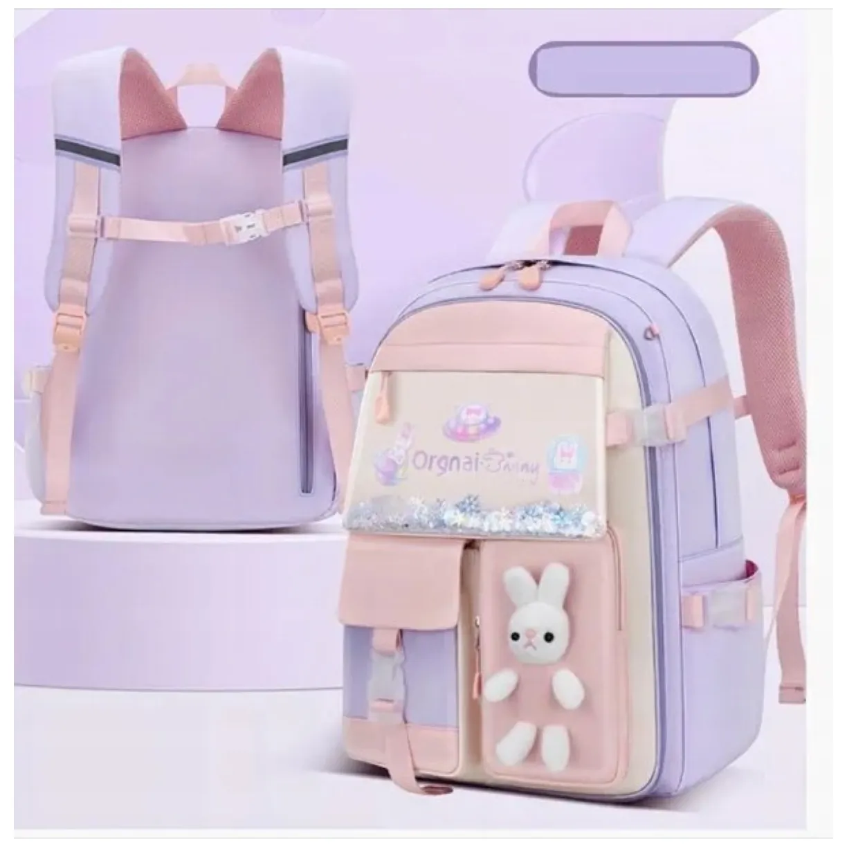 Plecak RABBIT sweet szkolny uniwersalny kieszonki, odblaski PL163FIO - obrazek 3
