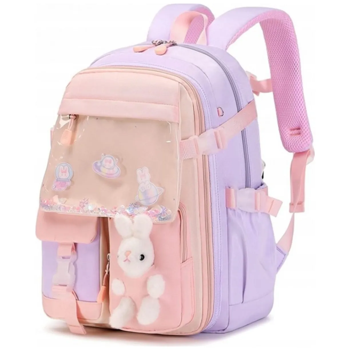 Plecak RABBIT sweet szkolny uniwersalny kieszonki, odblaski PL163FIO - obrazek 5
