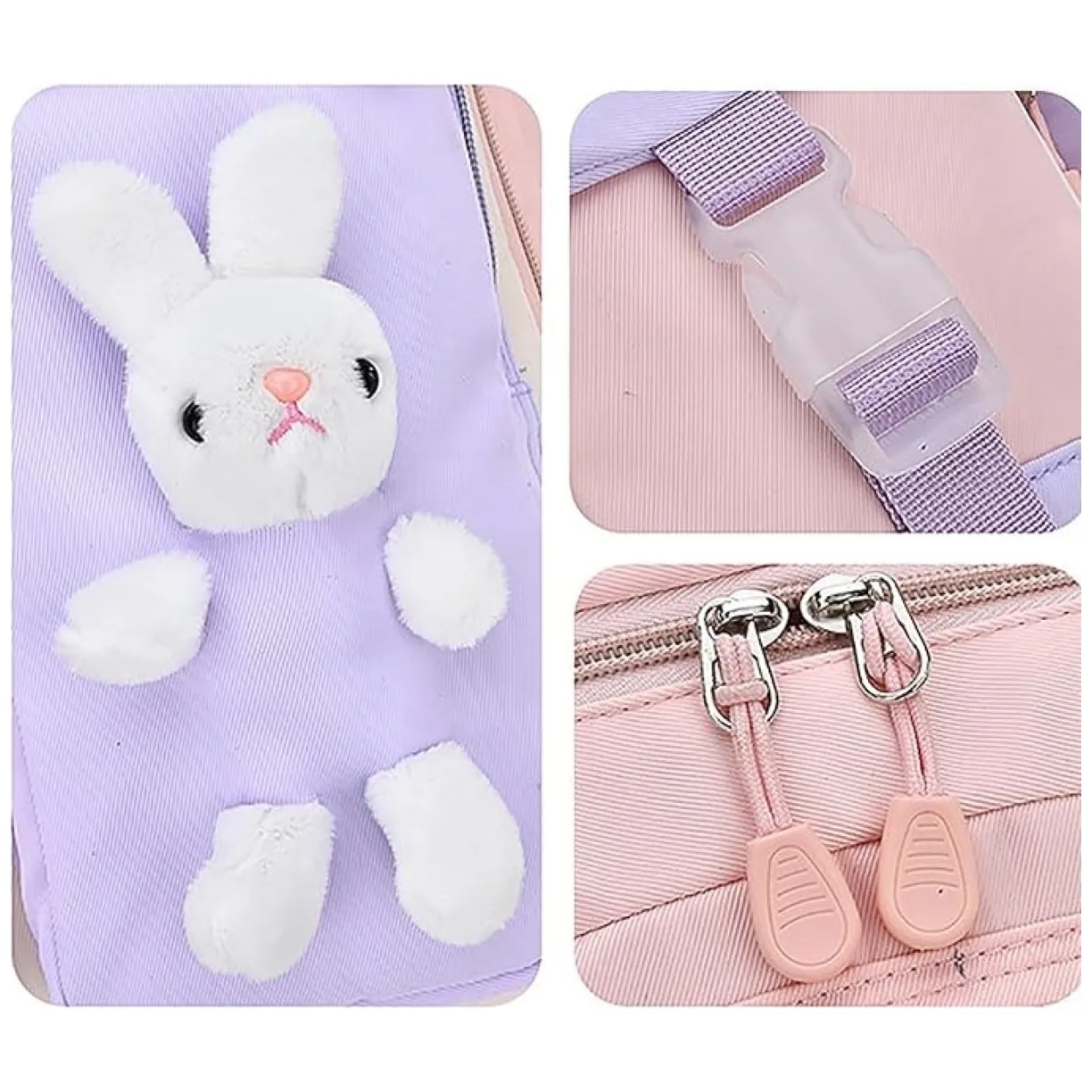 Plecak RABBIT sweet szkolny uniwersalny kieszonki, odblaski PL163FIO - obrazek 8