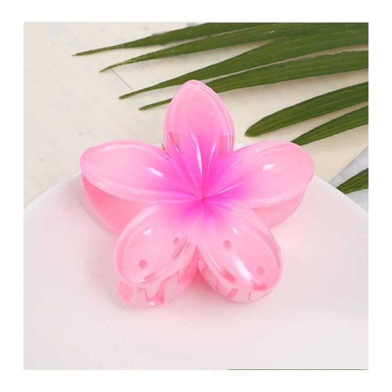 Spinka do włosów klamra XL kwiat różowy ombre 7,5x8cm SP286 - obrazek 4