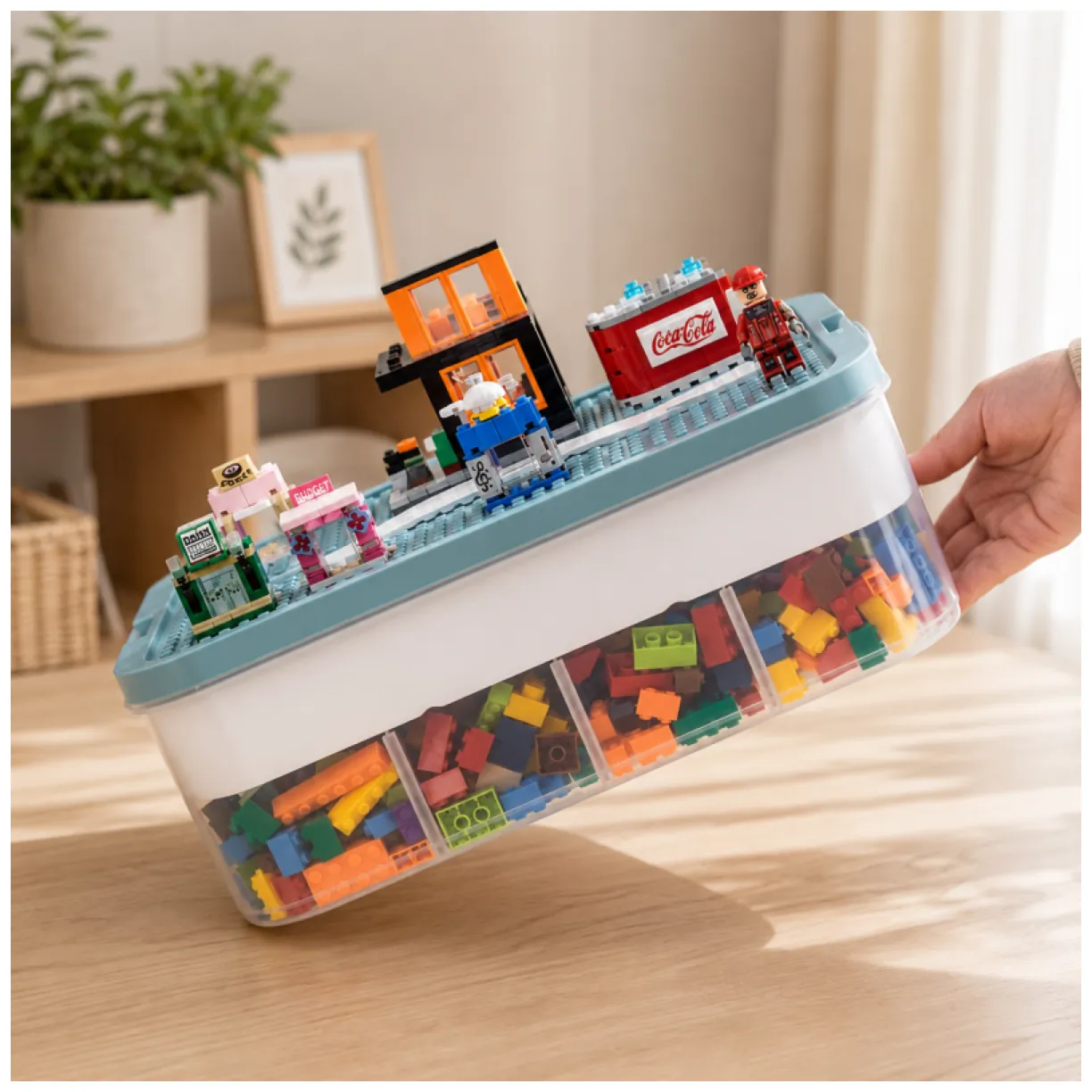 Przezroczysty organizer na klocki Lego 3-piętrowy z tacą sorter - obrazek 5