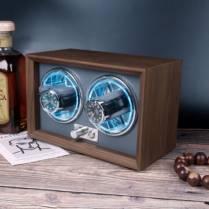 Rotomat szkatułka etui automatyczne na 2 zegarki drewno 24x12x15cm PD146 - obrazek 4
