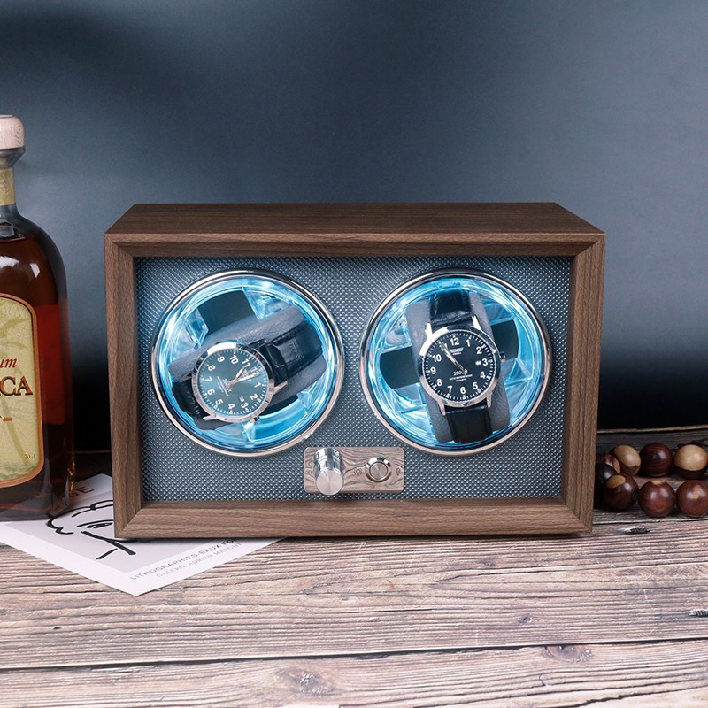 Rotomat szkatułka etui automatyczne na 2 zegarki drewno 24x12x15cm PD146 - obrazek 5