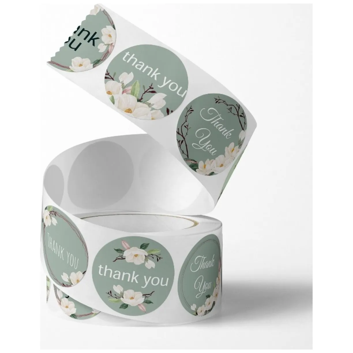500 sztuk naklejek THANK YOU na taśmie średnica 25mm dekoracyjne naklejki samoprzylepne etykiety NNK06 - obrazek 2