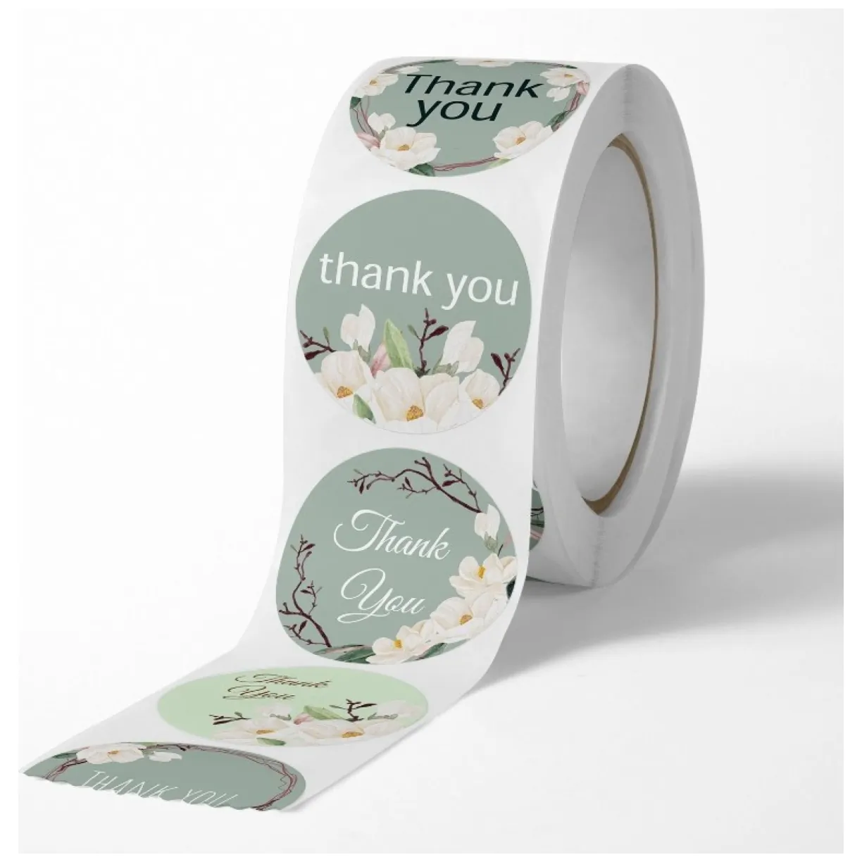 500 sztuk naklejek THANK YOU na taśmie średnica 25mm dekoracyjne naklejki samoprzylepne etykiety NNK06 - obrazek 3