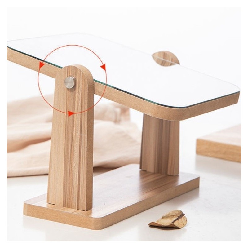 Lusterko kosmetyczne stojące drewniane prostokątne 23,5x19cm L7BR - obrazek 5