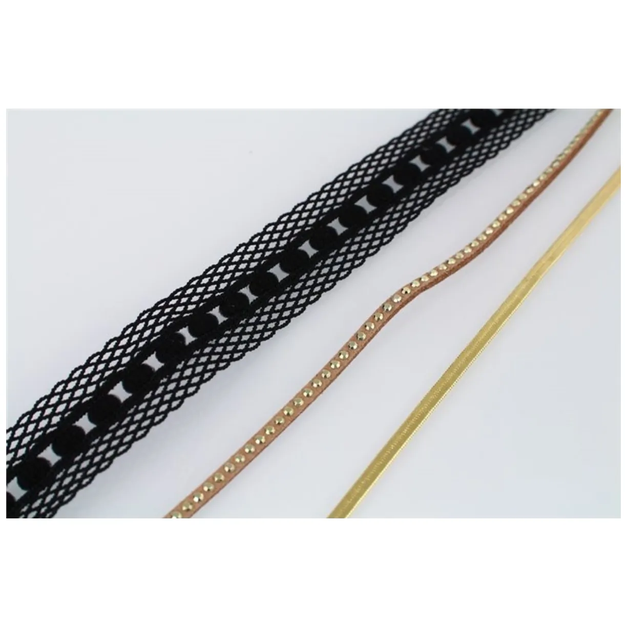 NASZYJNIK CHOKER KORONKA - CZERŃ N520CZ - obrazek 3