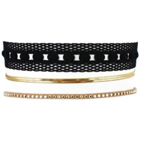 NASZYJNIK CHOKER KORONKA - CZERŃ N520CZ
