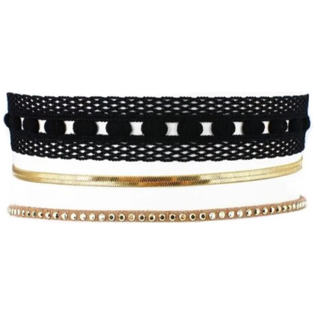 NASZYJNIK CHOKER KORONKA - CZERŃ N520CZ