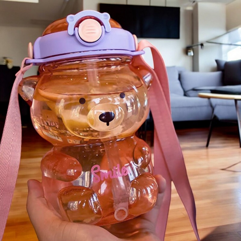 Butelka na wodę z uchwytem SWEET BEAR VIOLET 1000 ML BD26 - obrazek 3