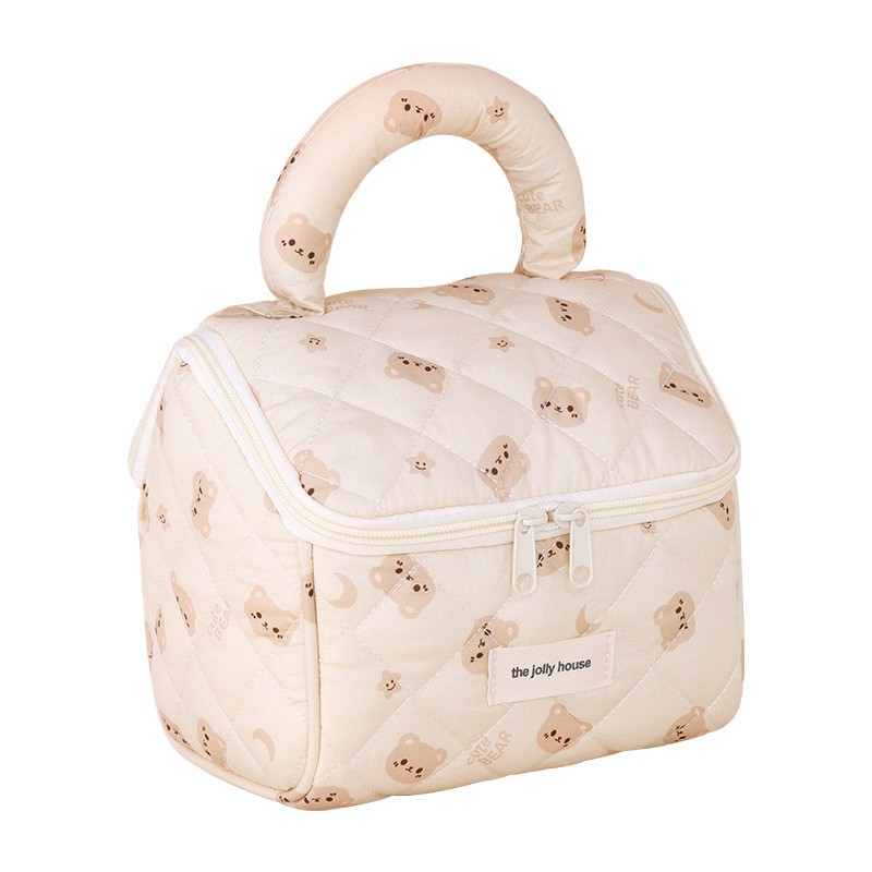 Kosmetyczka rozkładana elegancka kuferek pikowana BEAR KS131K - obrazek 2